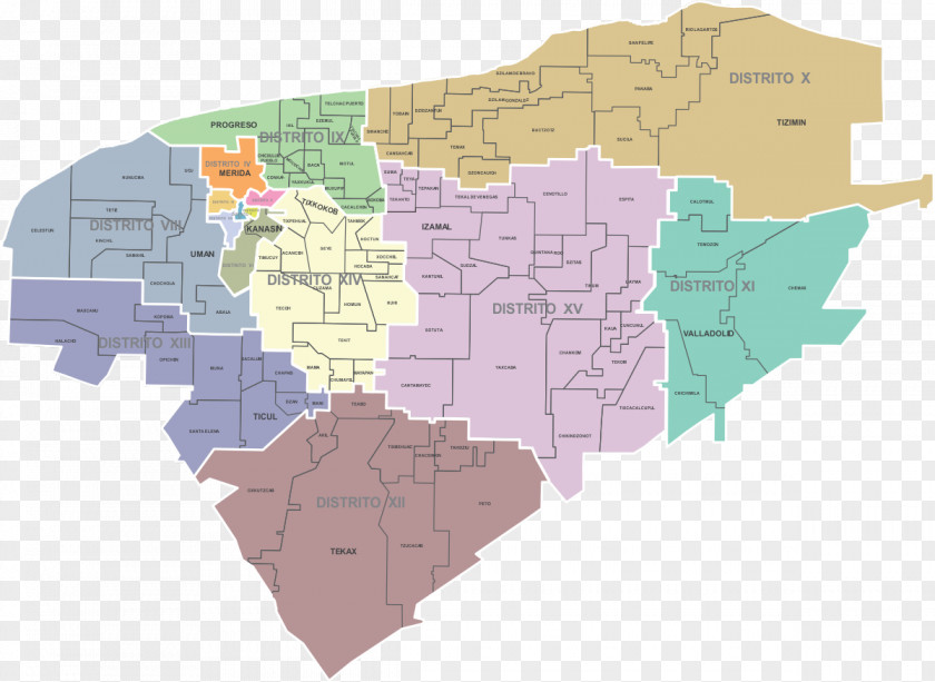 Map IV Federal Electoral District Of Yucatán III Districts Mexico Instituto Del Estado De PNG