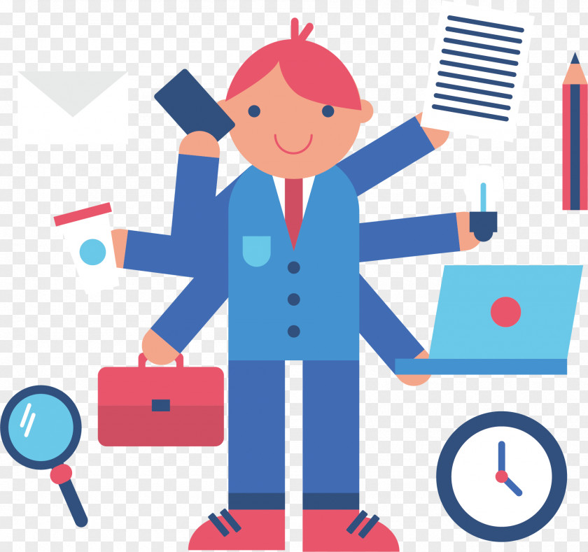 A Number Of Business At The Same Time Work Madman Adobe Illustrator Euclidean Vector Download Illustration PNG