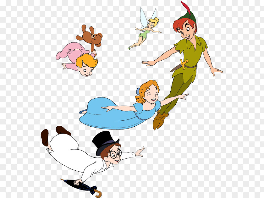 Back Map Wendy Darling Tinker Bell Peter And Dr. John Pan PNG