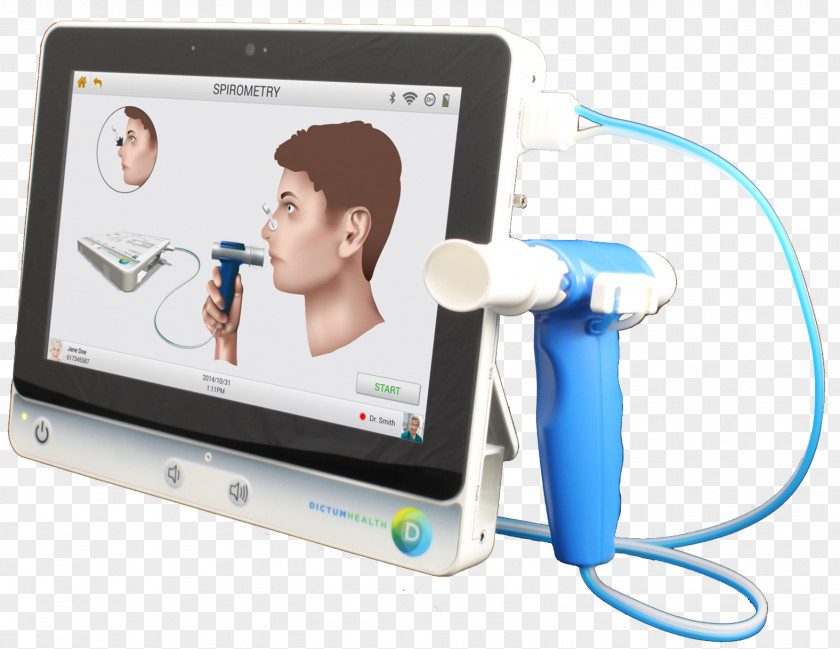 Health Spirometry Telehealth Remote Patient Monitoring Telemedicine Medical Equipment PNG