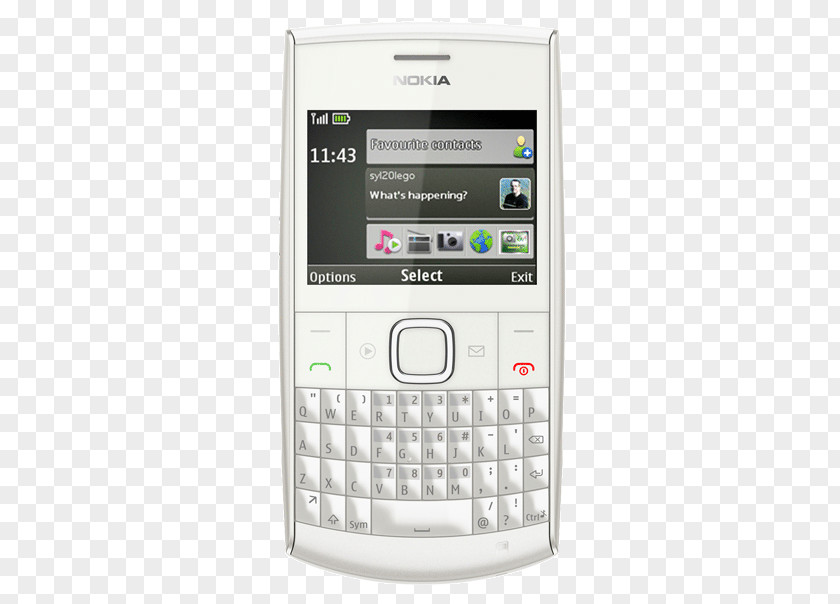 SilverUnlockedGSM Microsoft Nokia X2-01 X2-00Tx4 PNG