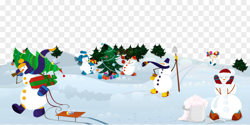 Winter Snowman Creative Illustration PNG