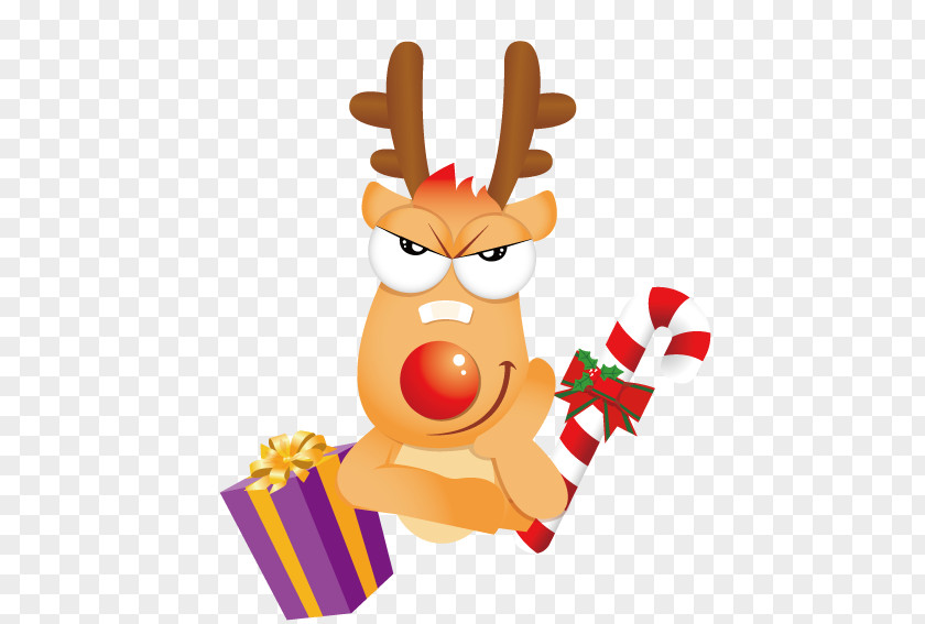 Christmas Cartoon Deer Santa Claus Reindeer PNG
