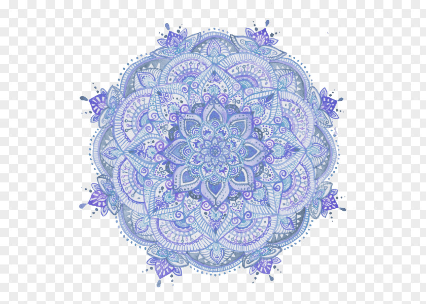 Mandala Watercolor Painting Blue-green PNG