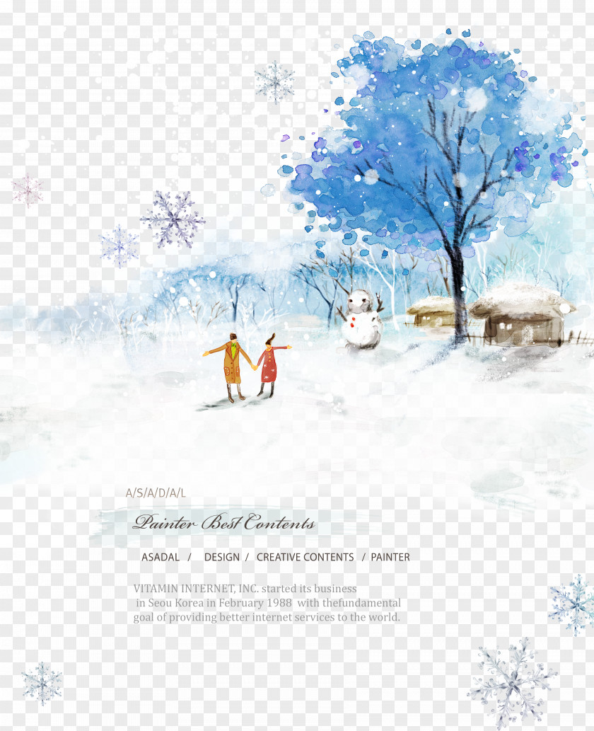 Winter Illustration Watercolor Painting Snow PNG