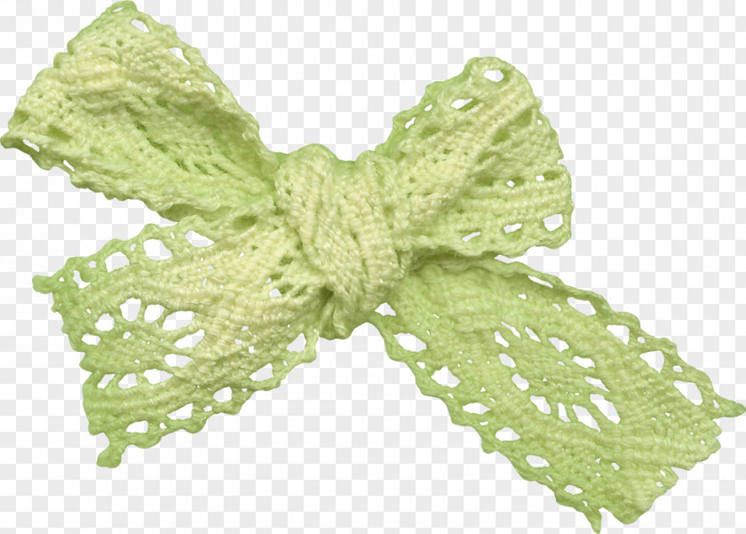 Green Woolen Bow Lace Ribbon Pin Clip Art PNG