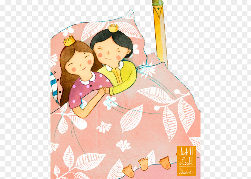 Hand-painted Happy Prince And Princess Cartoon Illustrator Illustration PNG
