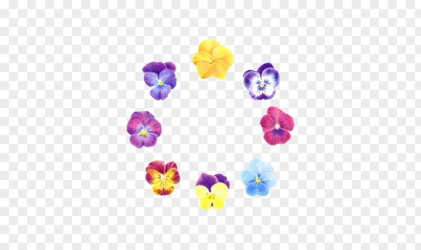 Pastel Flowers Flower Garland Blue Pansy PNG
