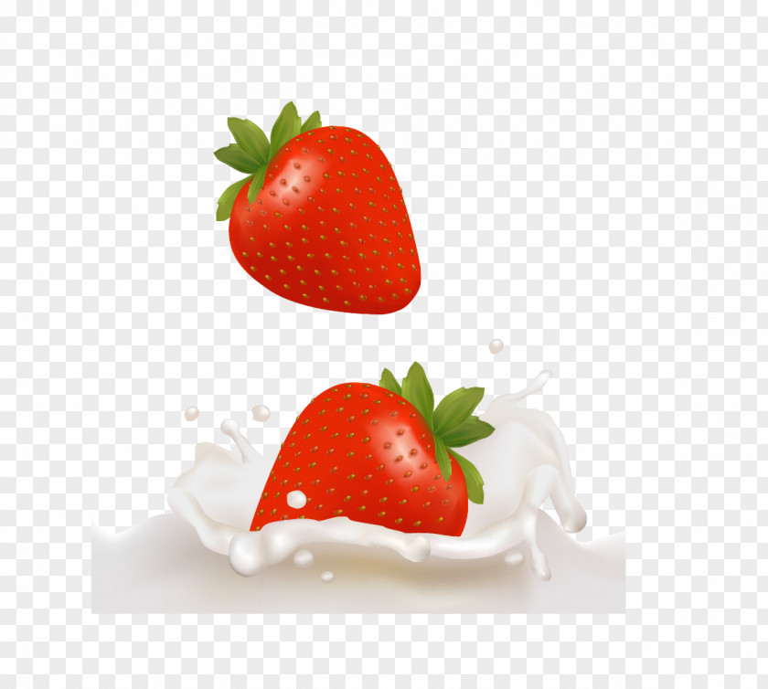 Strawberry Milk Ice Cream Juice PNG