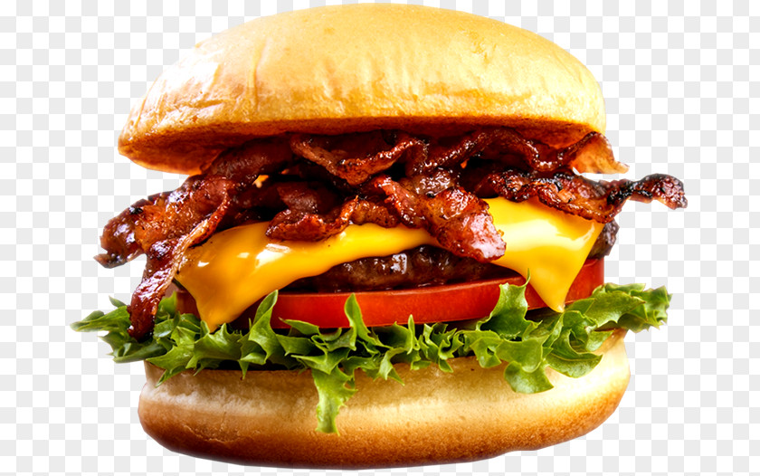 Bacon Hamburger Cheeseburger French Fries Fast Food PNG