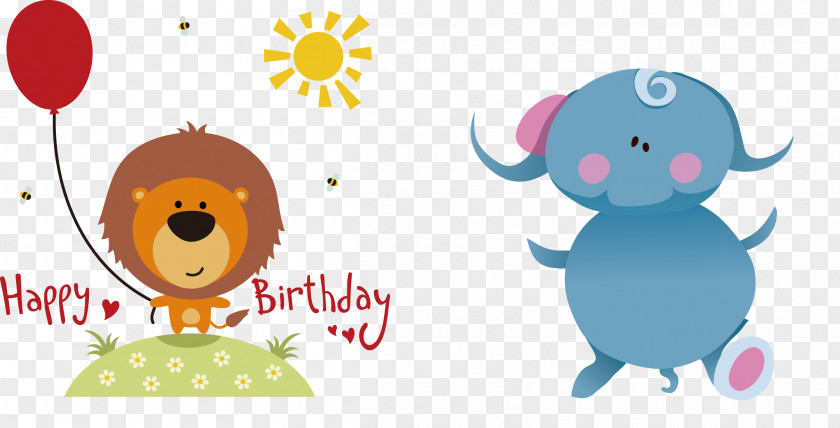 Elephants Draw Children, Pictures Happy Birthday To You Greeting Card Clip Art PNG