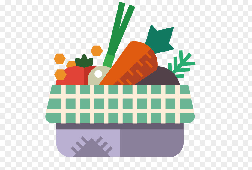 Flat Vegetable Basket Icon PNG