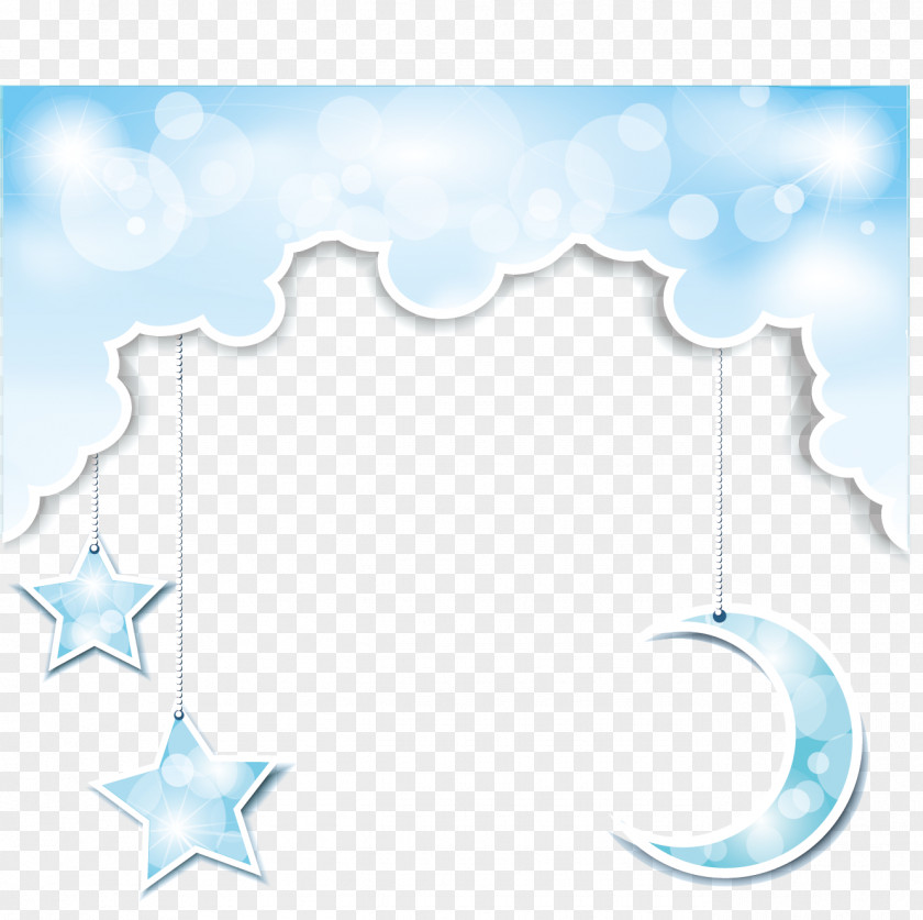 Moon And The Stars Sky Blue Cloud PNG