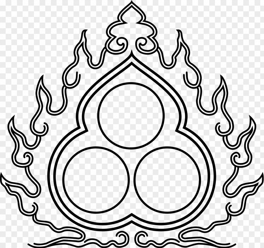 Blackandwhite Ornament Buddha Cartoon PNG