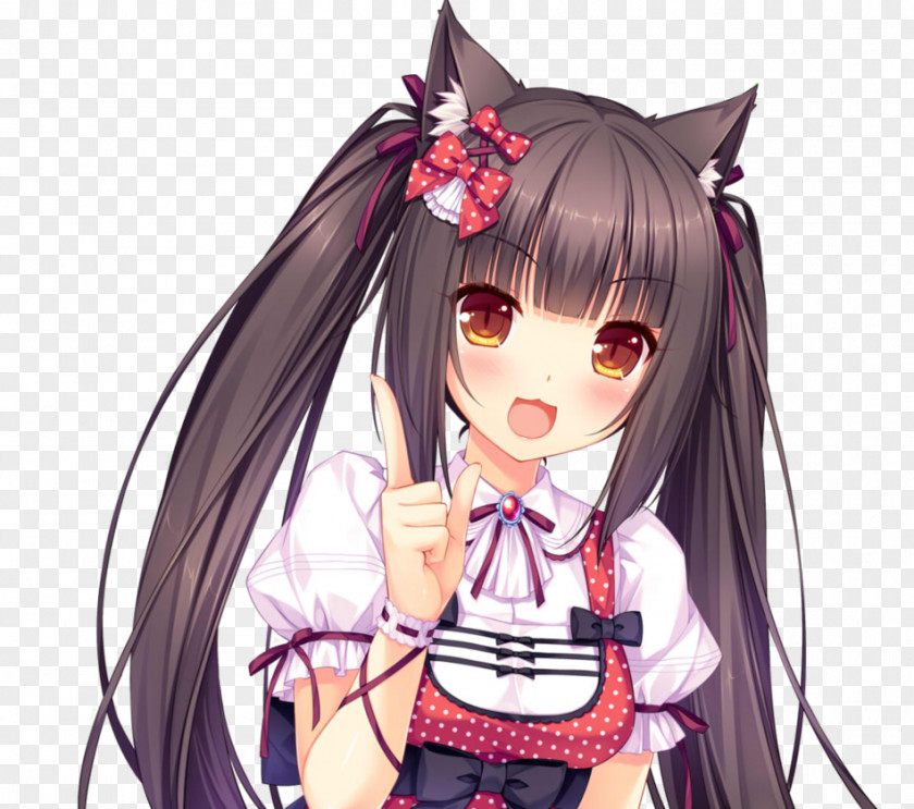 Chocolate Nekopara Catgirl Desktop Wallpaper PNG