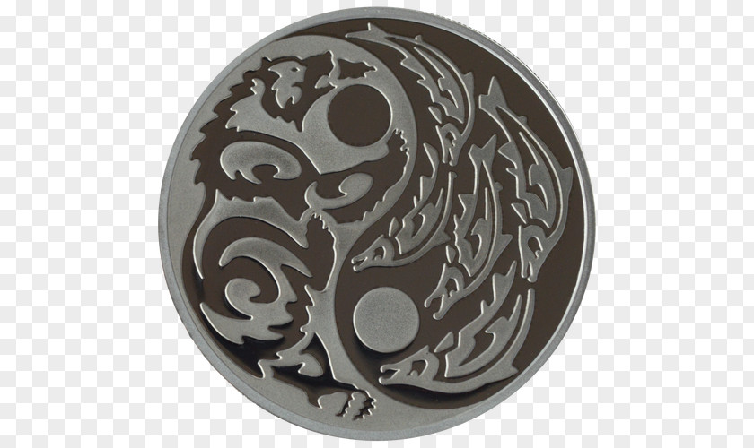 Silver Coin Chinese Panda Rhodium PNG