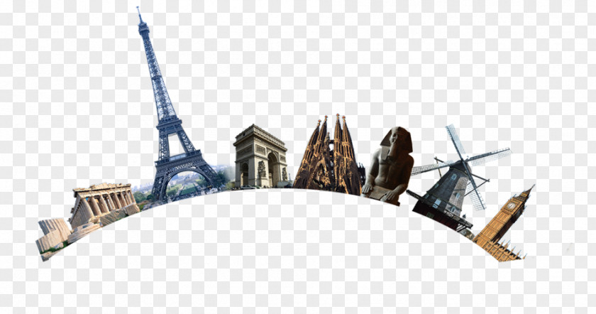 England London Eiffel Tower Arc De Triomphe Illustration PNG