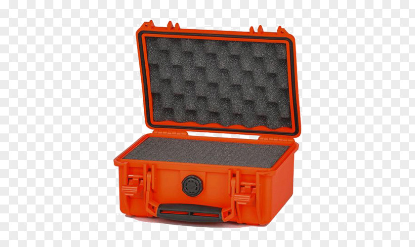 Open Case Plastic Suitcase Wheel Orange Sponge PNG