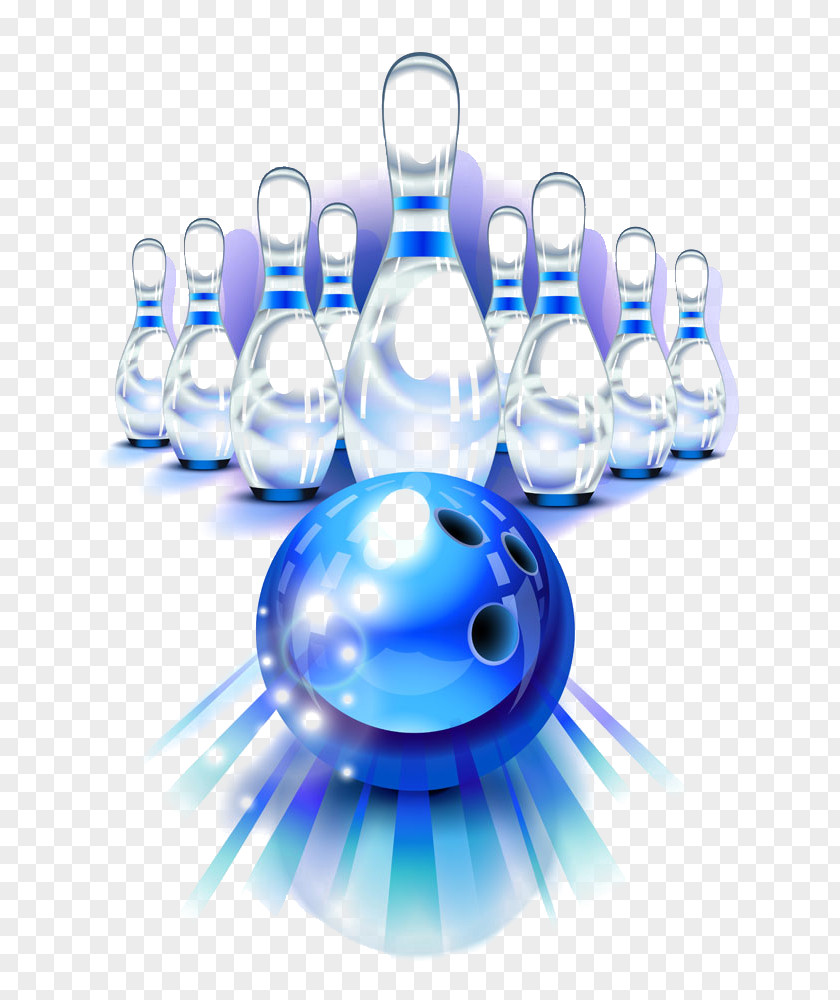 Blue Bowling Ball Pin Download PNG