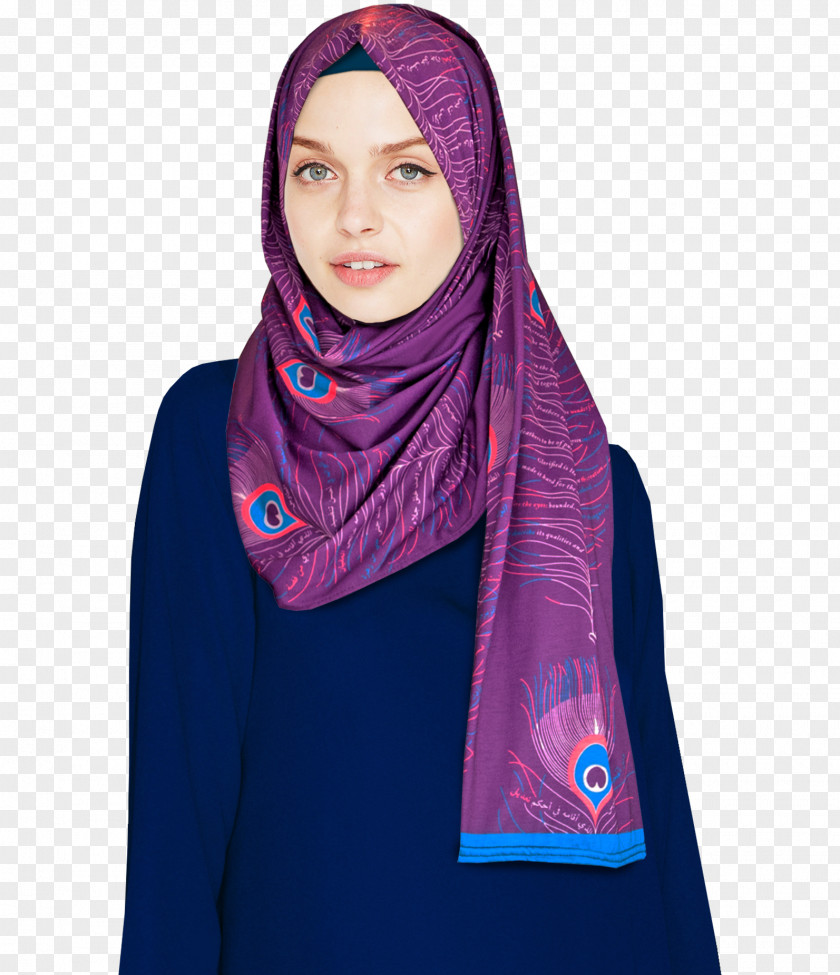 Hijab Designer Fashion Purple PNG