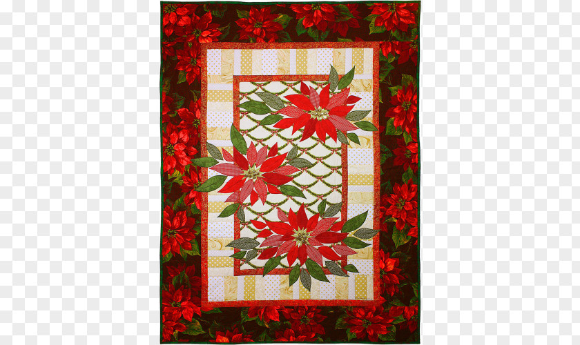 Quilt Patchwork Quilting Poinsettia Pattern PNG