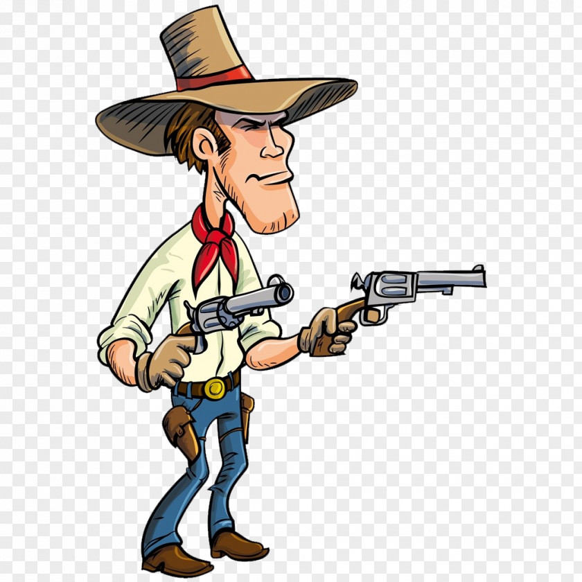 Cartoon Knight Gun Firearm Cowboy American Frontier PNG