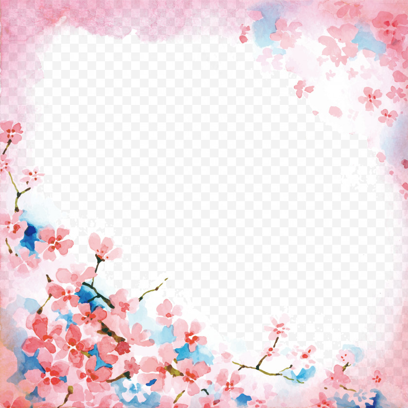 Cherry Blossoms Blossom Watercolor Painting PNG