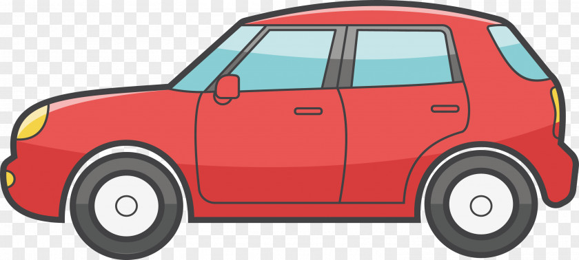 Driving A Red Car MINI Cooper Station Wagon Automotive Design PNG