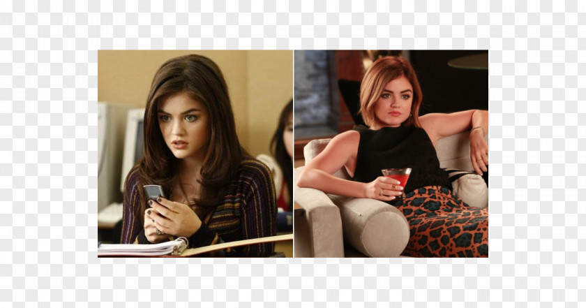 Pretty Little Liars Aria Montgomery Long Hair Finger Communication Brown PNG