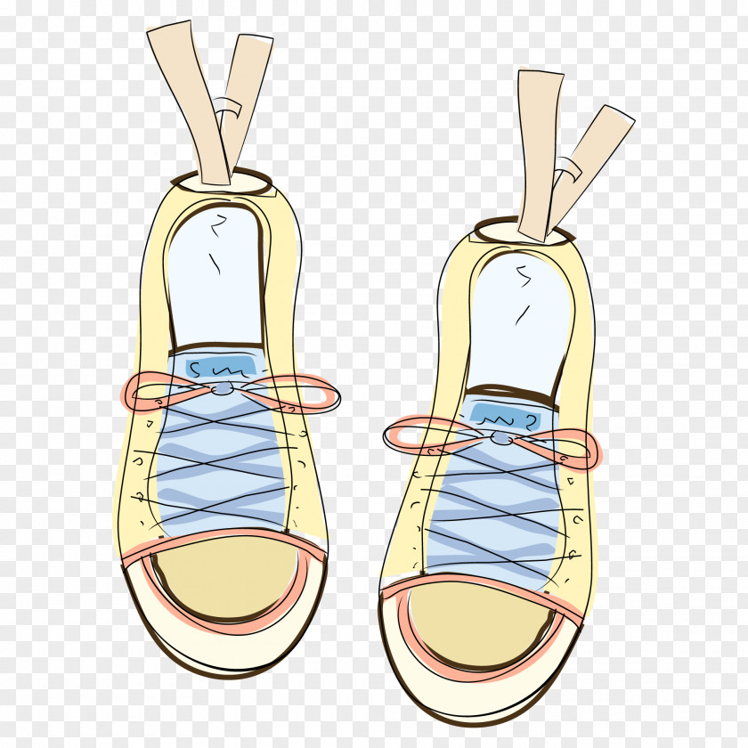 Amarillo Slipper Shoelaces Adobe Photoshop PNG