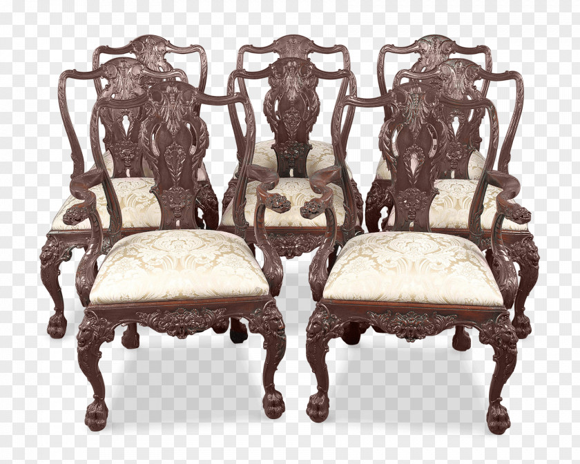 Antique Furniture Chair Table Dining Room PNG