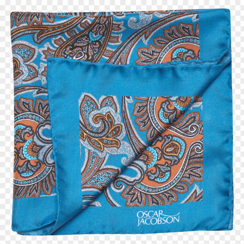 Handkerchief Paisley Silk Turquoise PNG