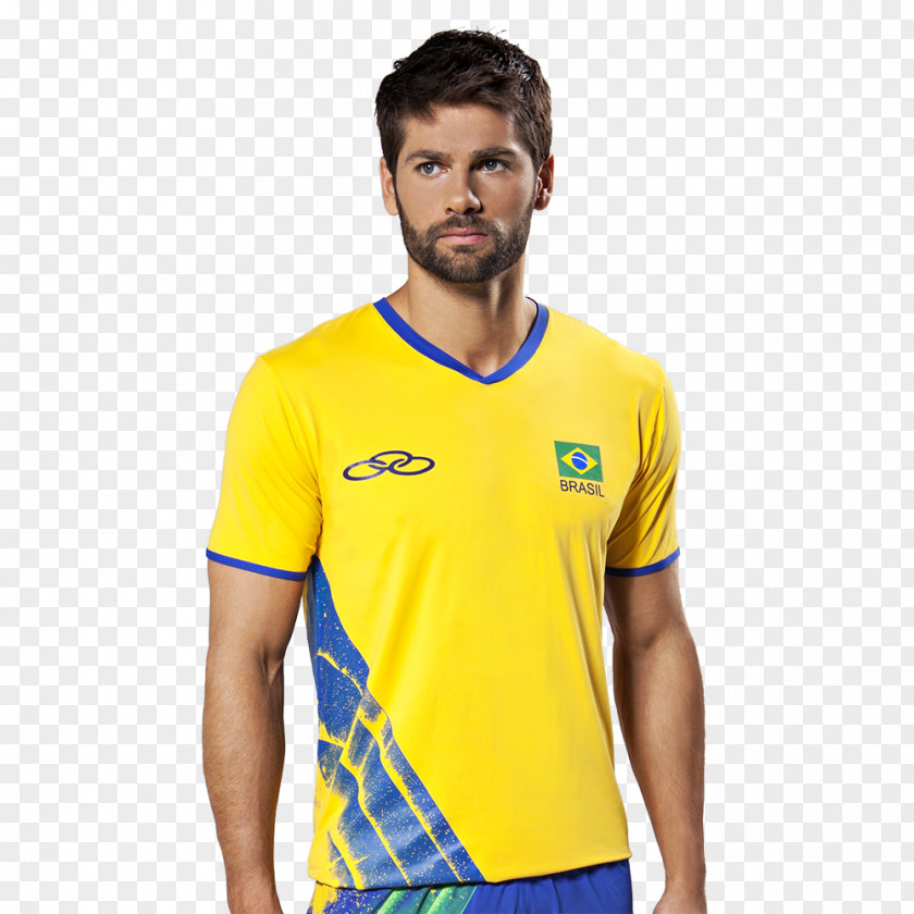 T-shirt Brazil Men's National Volleyball Team At The 2016 Summer Olympics – Tournament Yellow PNG