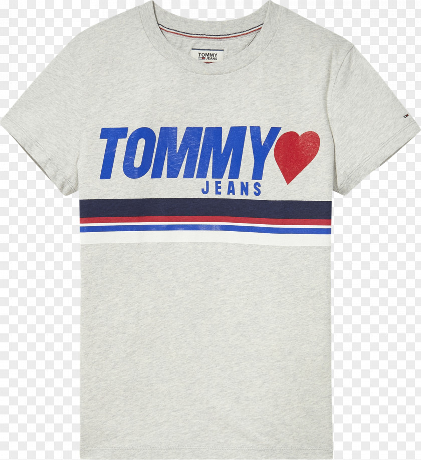 Tommy Hilfiger Logo T-shirt Sleeve Crew Neck Jeans PNG