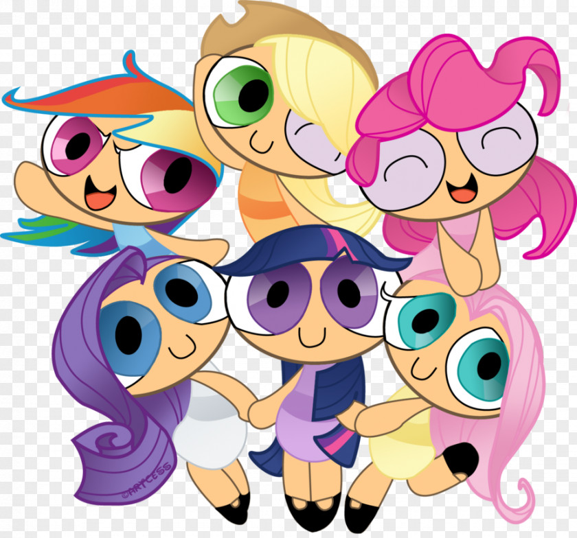 Powerpuff Girls Twilight Sparkle Pinkie Pie Applejack Rainbow Dash Rarity PNG