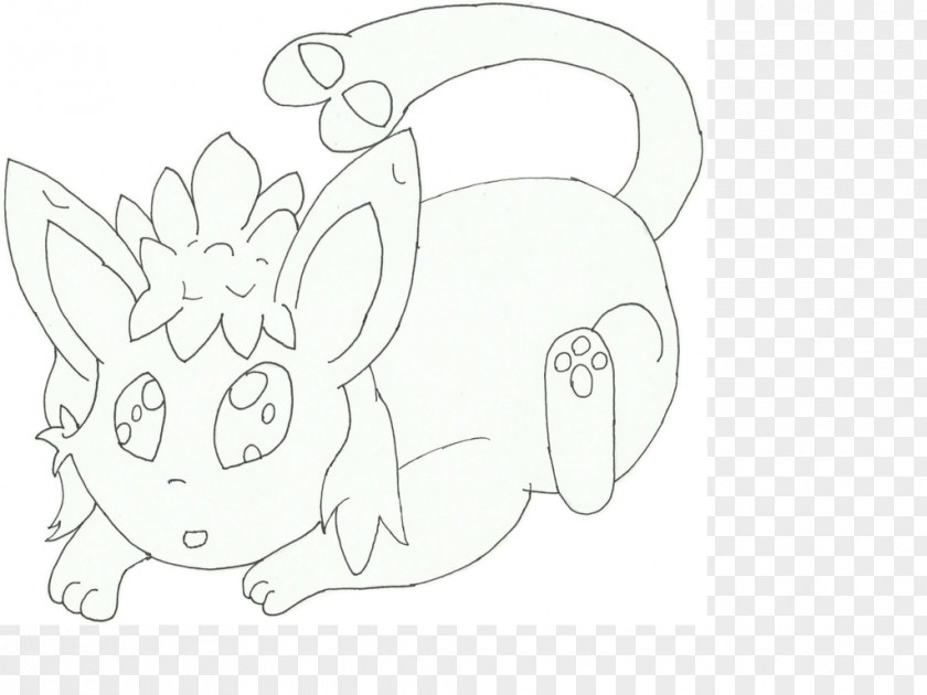 Fun At Work Day Hare Line Art White Paw Sketch PNG