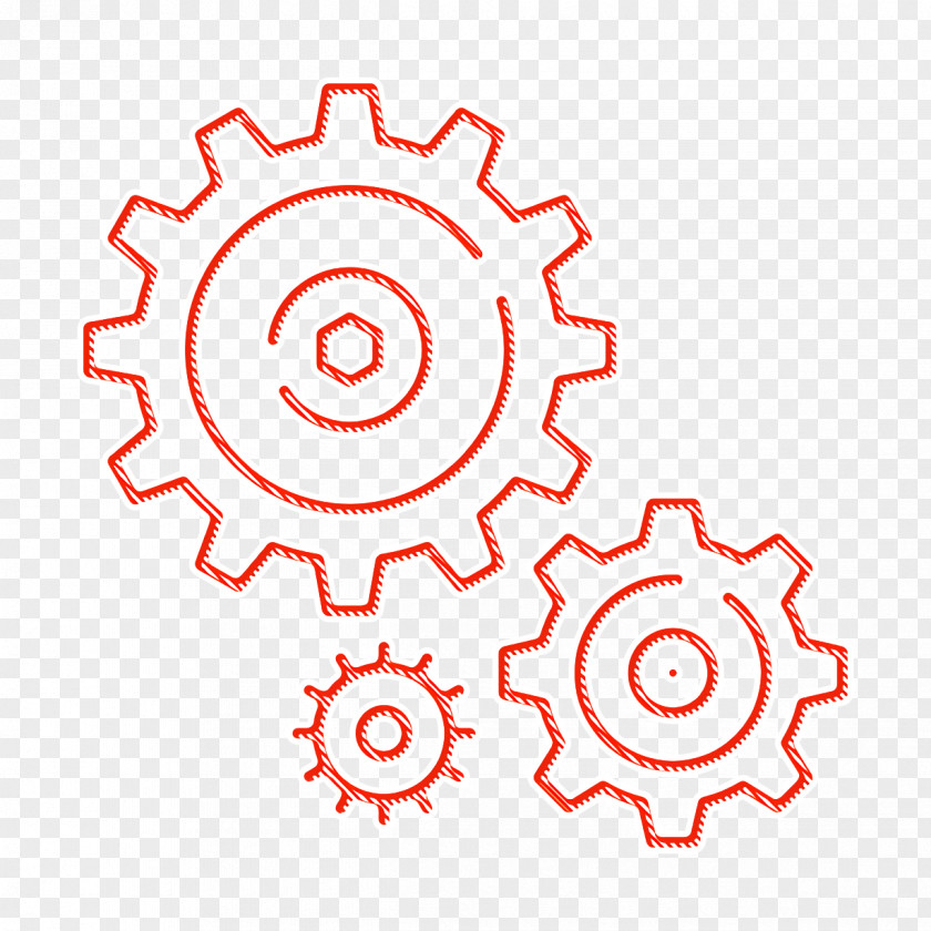 Industrial Process Icon Three Gear PNG