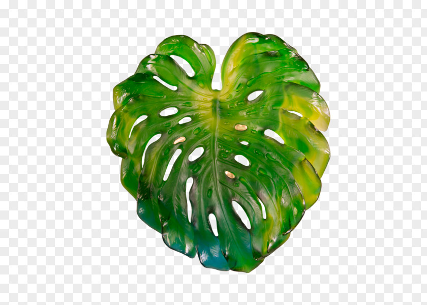 Monstera Swiss Cheese Plant Leaf Ceramic Daum Glass PNG