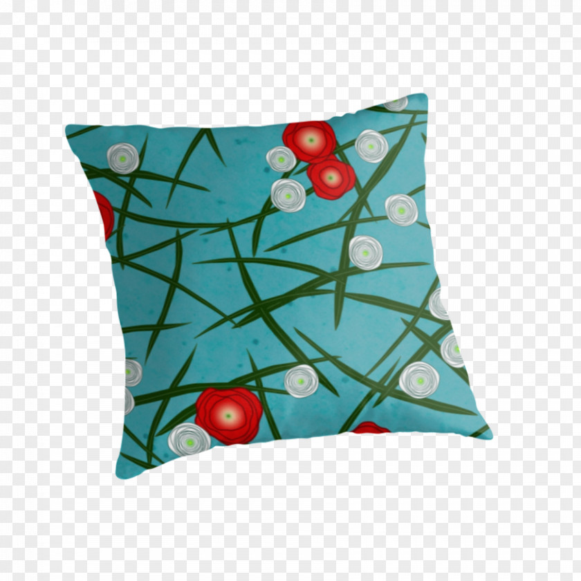 Pillow Throw Pillows Cushion Bordskåner Turquoise PNG
