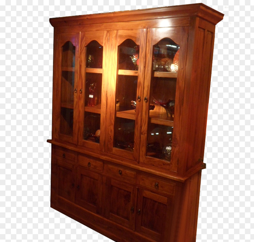 China Cabinet Bookcase Cupboard Chiffonier Wood Stain PNG