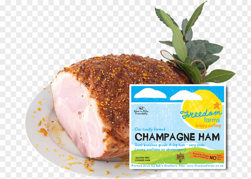 Ham Champagne Christmas Food Meat PNG