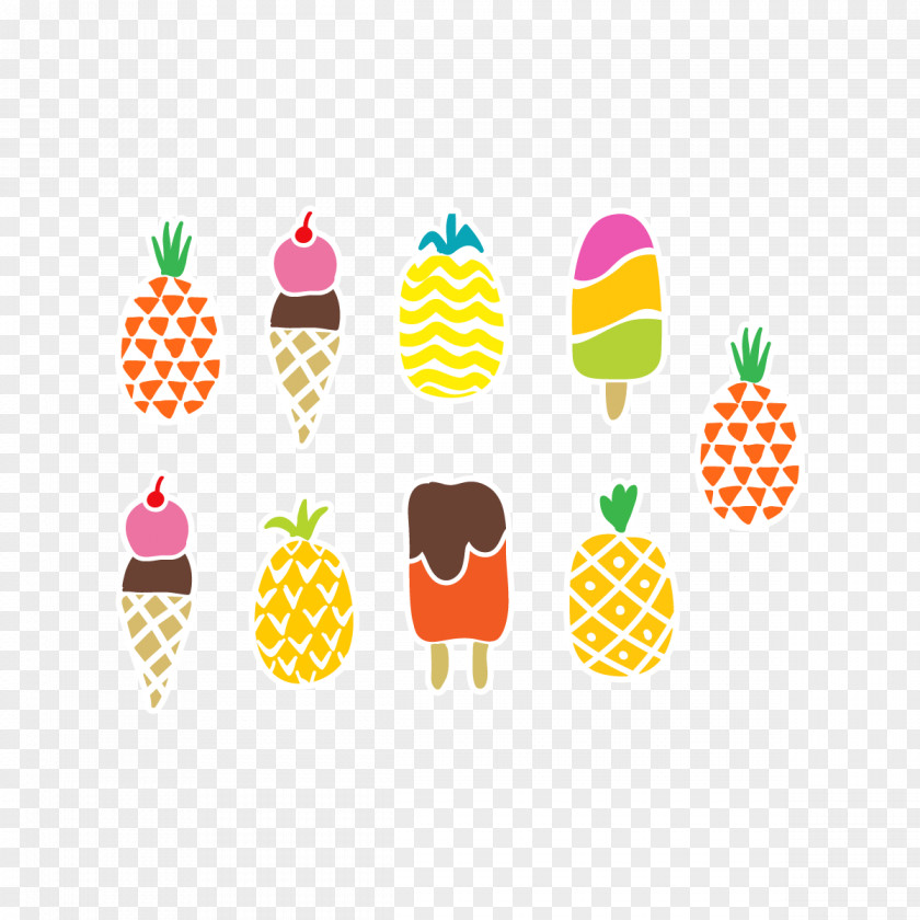 Ice Cream Fruit Sticker Pineapple Wall Decal PNG