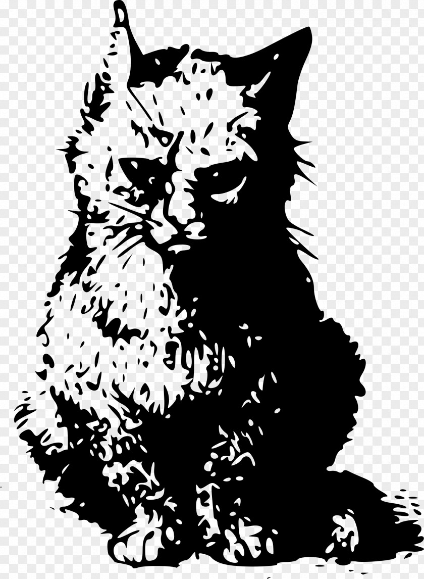 Illustration Vector Black Card T-shirt Stencil Cat Clip Art PNG