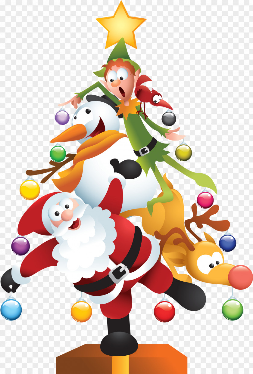 Santa Claus Creative Reindeer Christmas Card Clip Art PNG