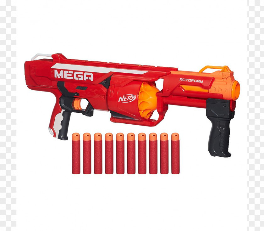 Toy NERF N-Strike Mega Series RotoFury Blaster Nerf PNG