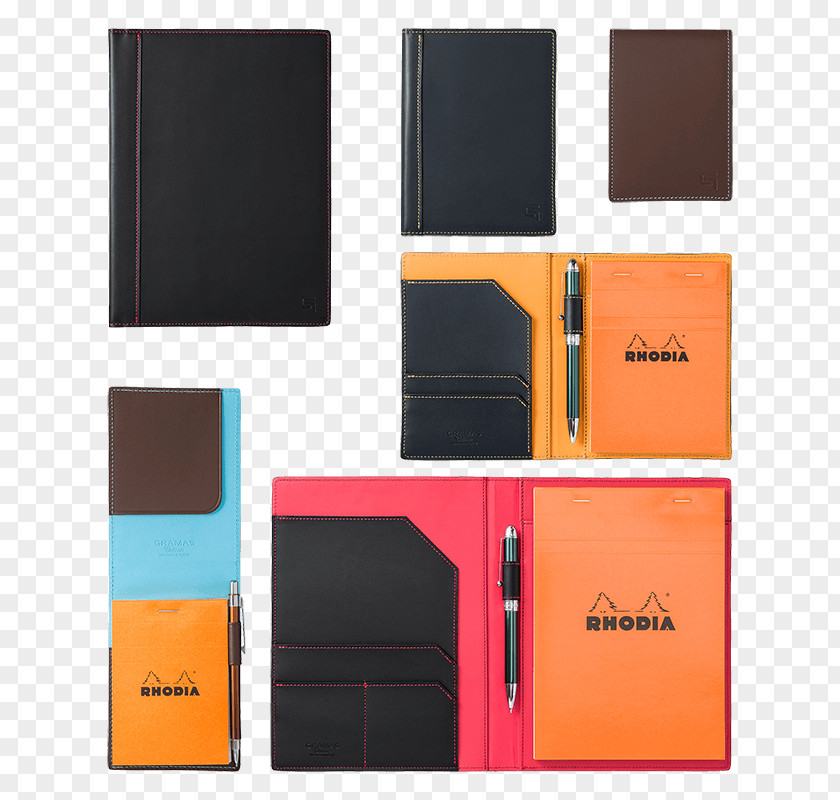 Bankbook Clairefontaine-Rhodia Bicast Leather Passbook Case PNG