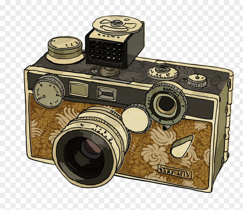 Coffee Classic Camera Drawing Photography Illustration PNG