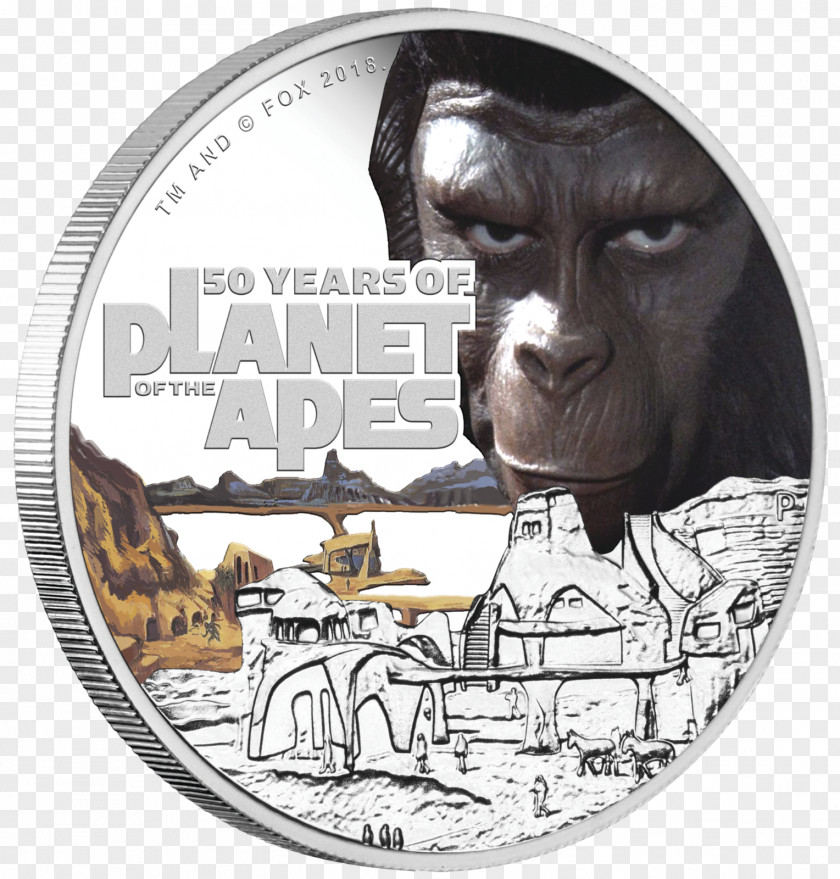 50th Anniversary Perth Mint Planet Of The Apes Dr. Zaius Coin PNG