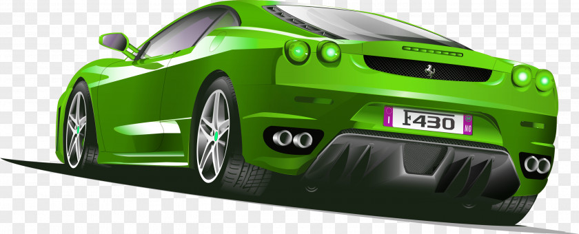 Green Ferrari Sports Car Clip Art PNG