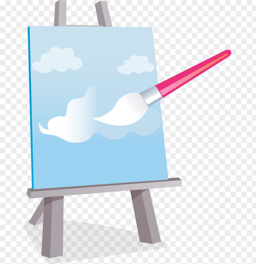 Painters Tools Sketchpad Vector Material Canvas Painting Easel Clip Art PNG
